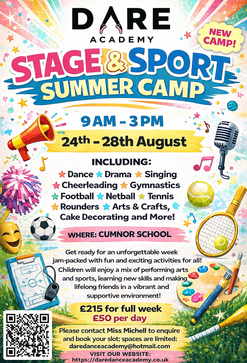 DARE Academy Stage & Sports Summer Camp | Cumnor School (24th–28th August)